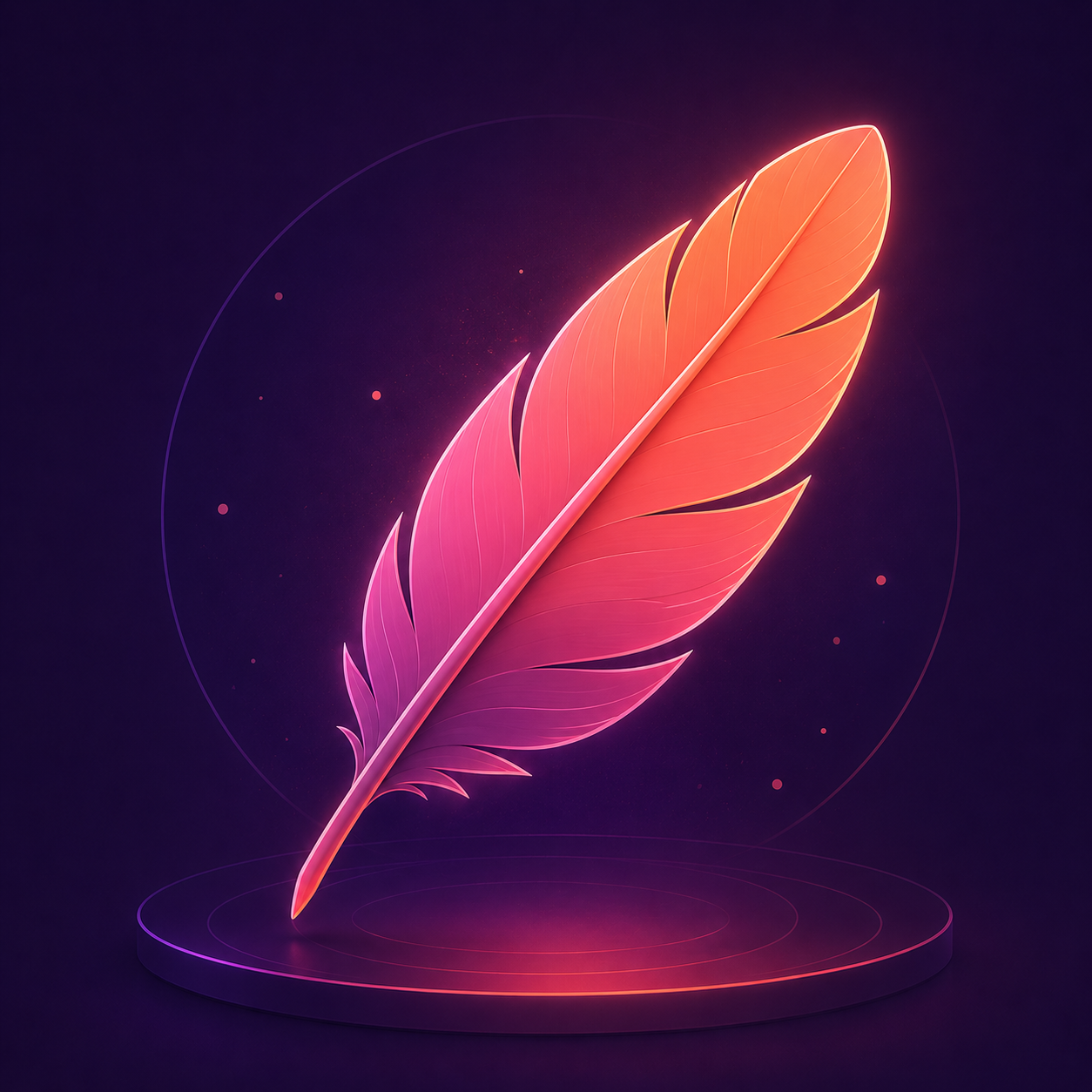 Glowing feather icon representing a lean website foundation